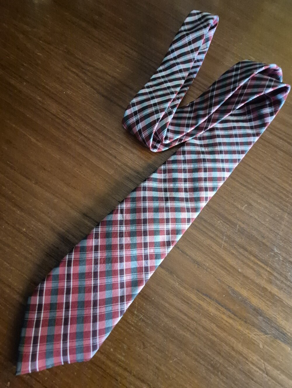 Vintage Red Plaid Tie By Penguin
